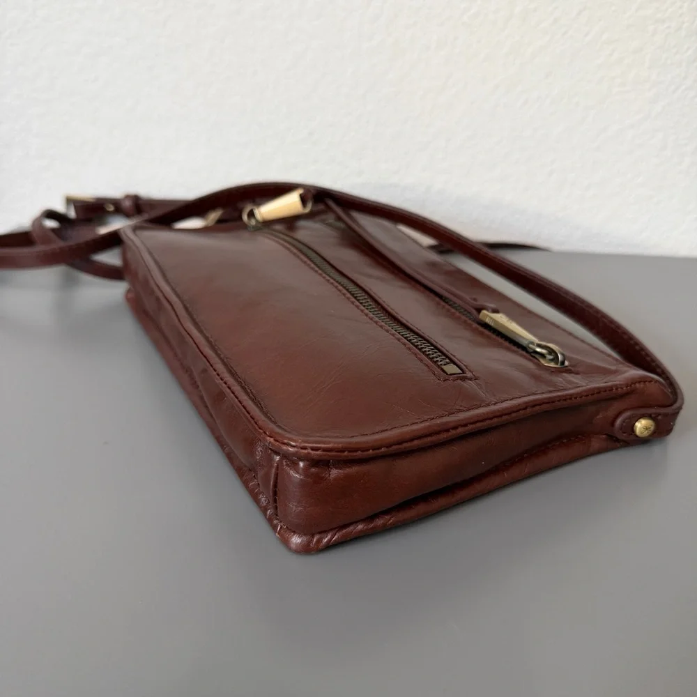 New Hobo International Mission Chocolate Brown Leather Crossbody Bag - Picture 4 of 11